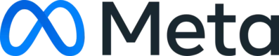 The image shows the Meta logo, which includes a blue infinity symbol followed by the word "Meta" in black letters.